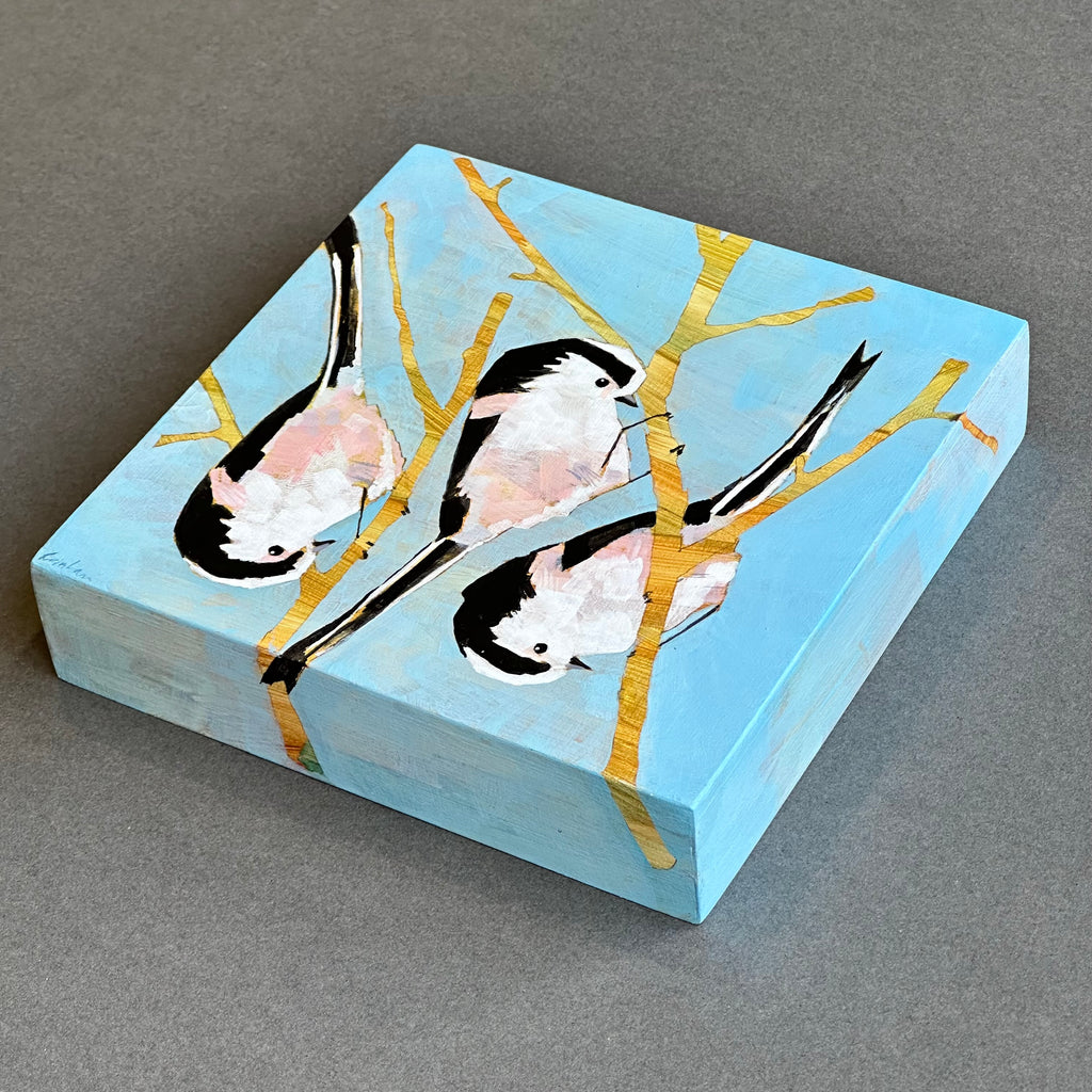 Acrylic on Board - ‘Three Long Tailed Tits’