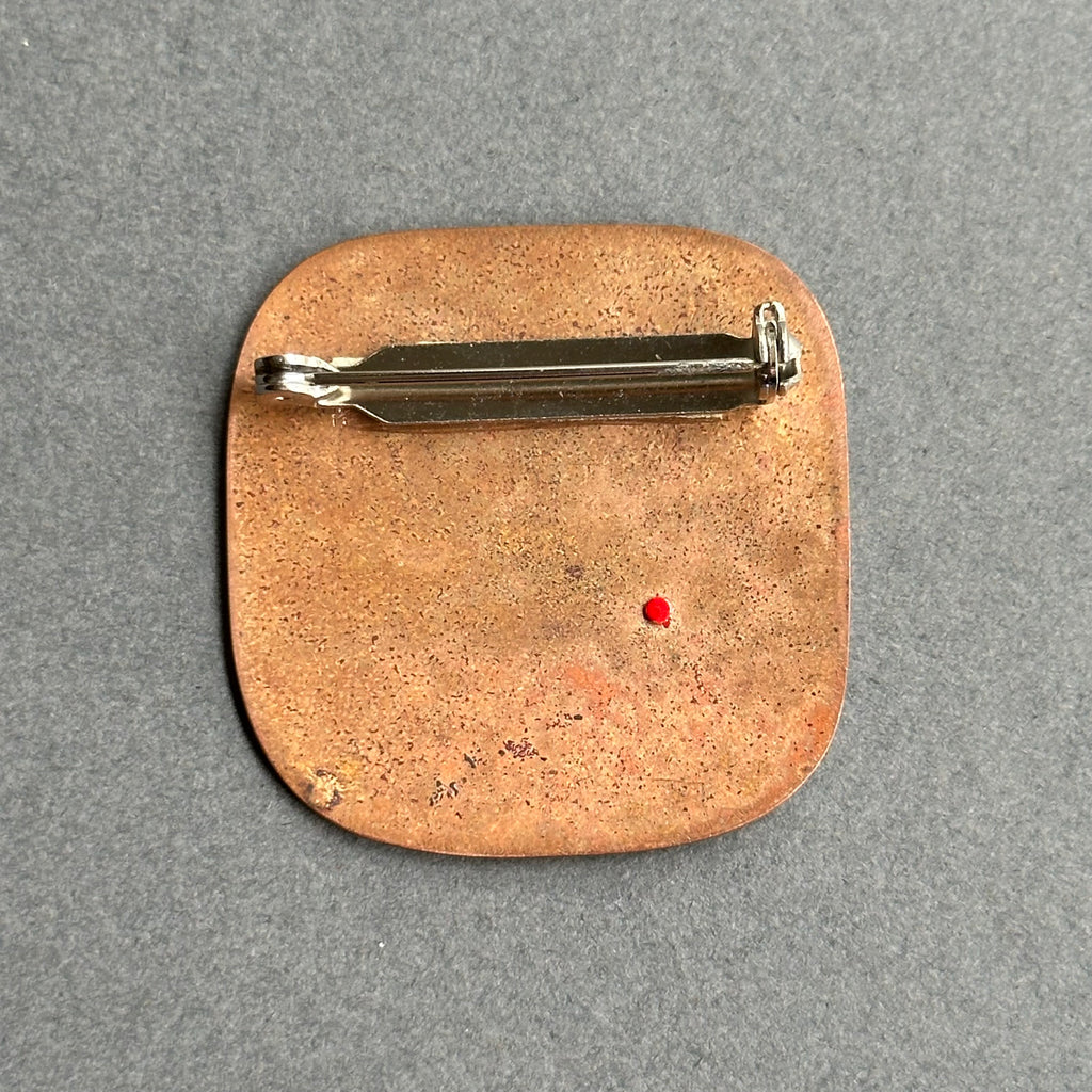 Brooch - Square with Red Circle #A