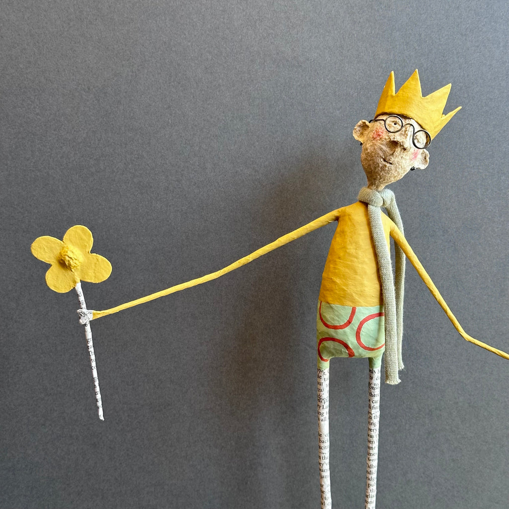 Paper Mache Sculpture ‘Wendell with his Flower’