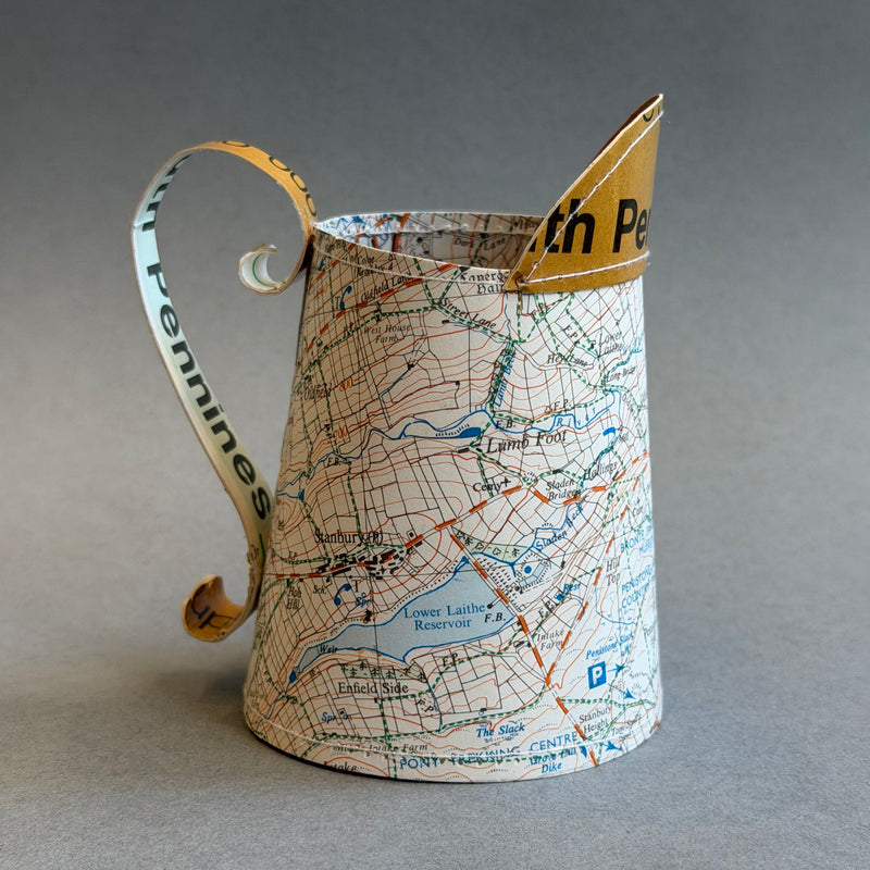 Paper Jug - Small - Map - Pennines