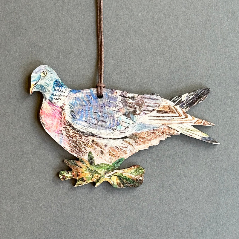 Wooden Decoration - Mr Wood Pigeon