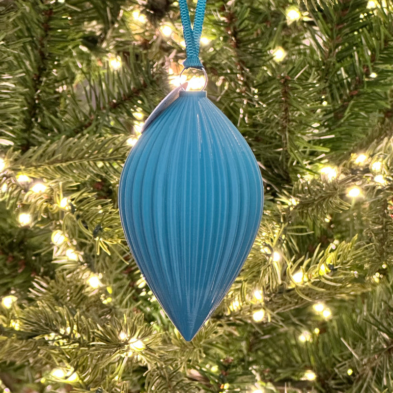 3D Printed Bauble - Turquoise - Droplet