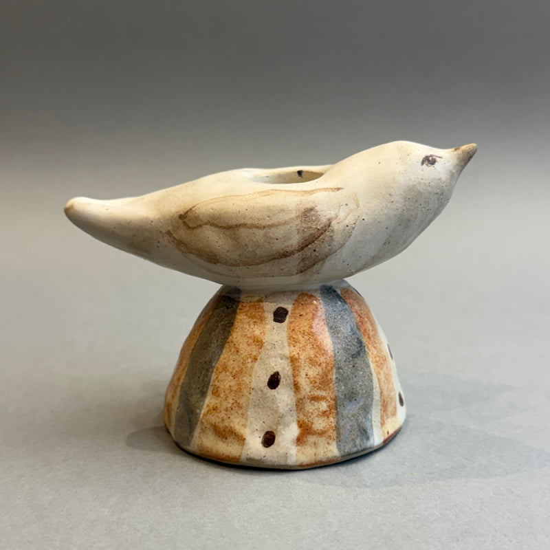 Stoneware Bird - Candle Holder - Small #B