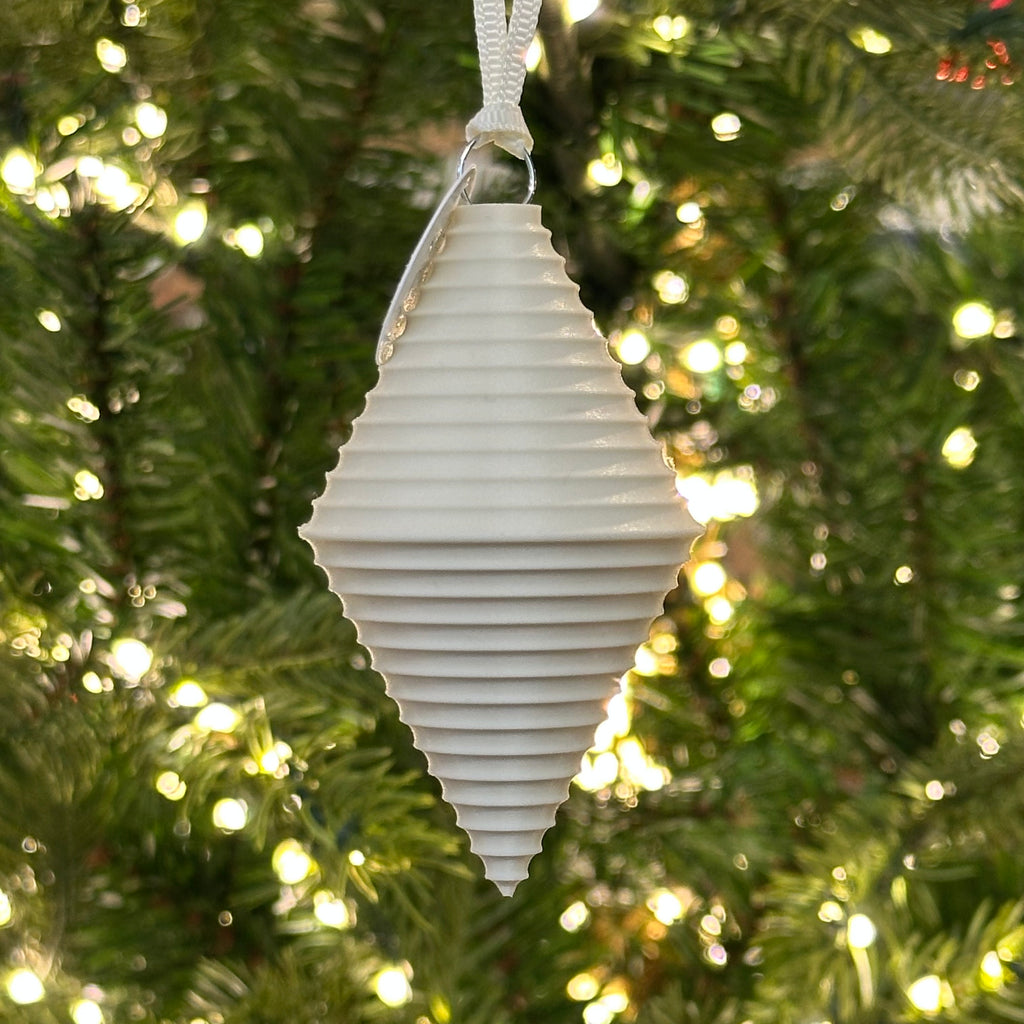 3D Printed Bauble - Milk - Diamond