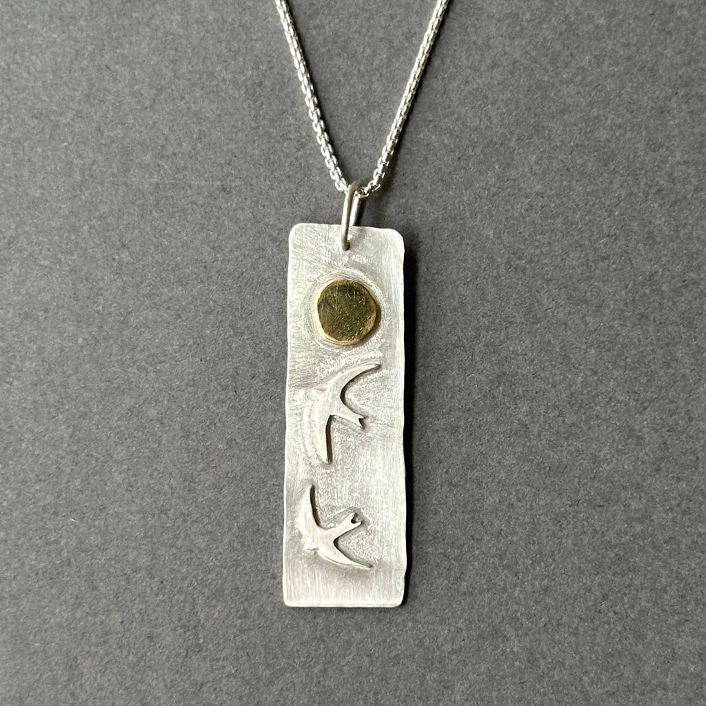 Sterling Silver Pendant - Swifts at Midday Sun
