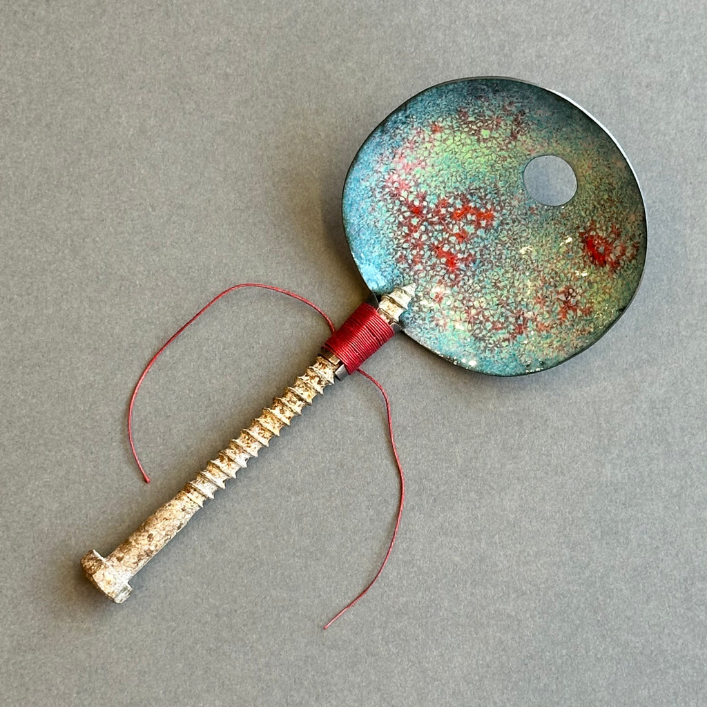 Decorative Enamel Spoon 'Rusty Screw’
