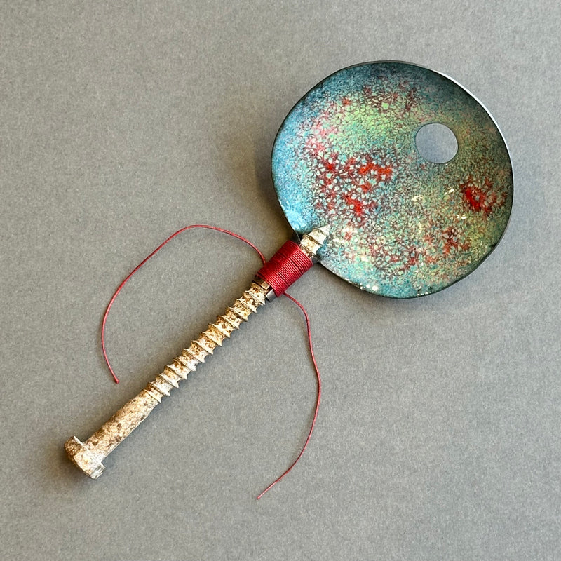 Decorative Enamel Spoon 'Rusty Screw’