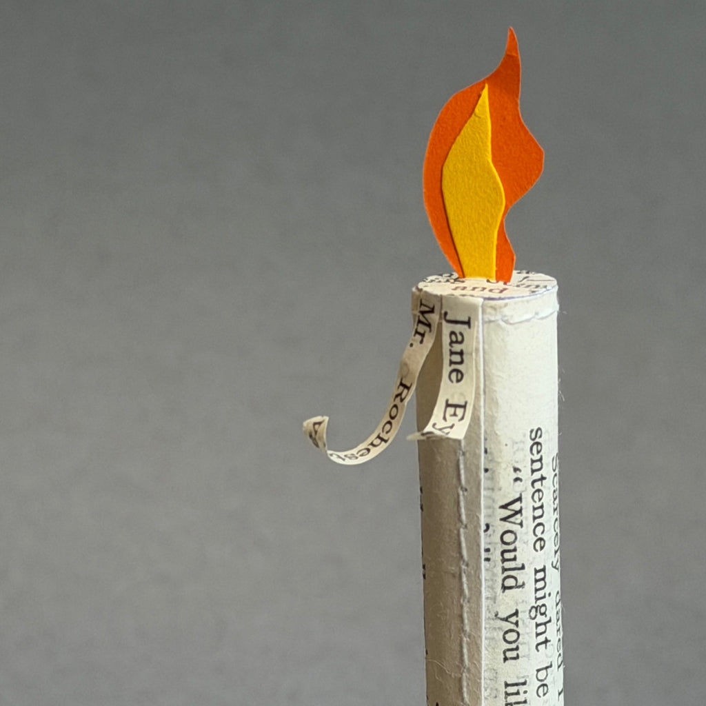 Stitched Paper Wee Willie Winkie Candle Holder & Candle - Brontë
