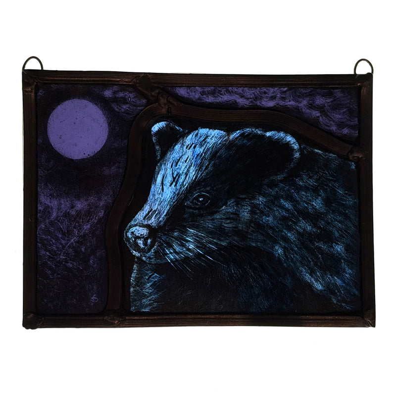 Stained Glass Rectangle - Badger