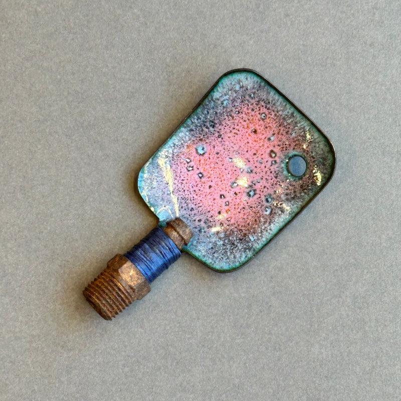 Decorative Enamel Spoon 'Old Rusty Hollow Bolt’