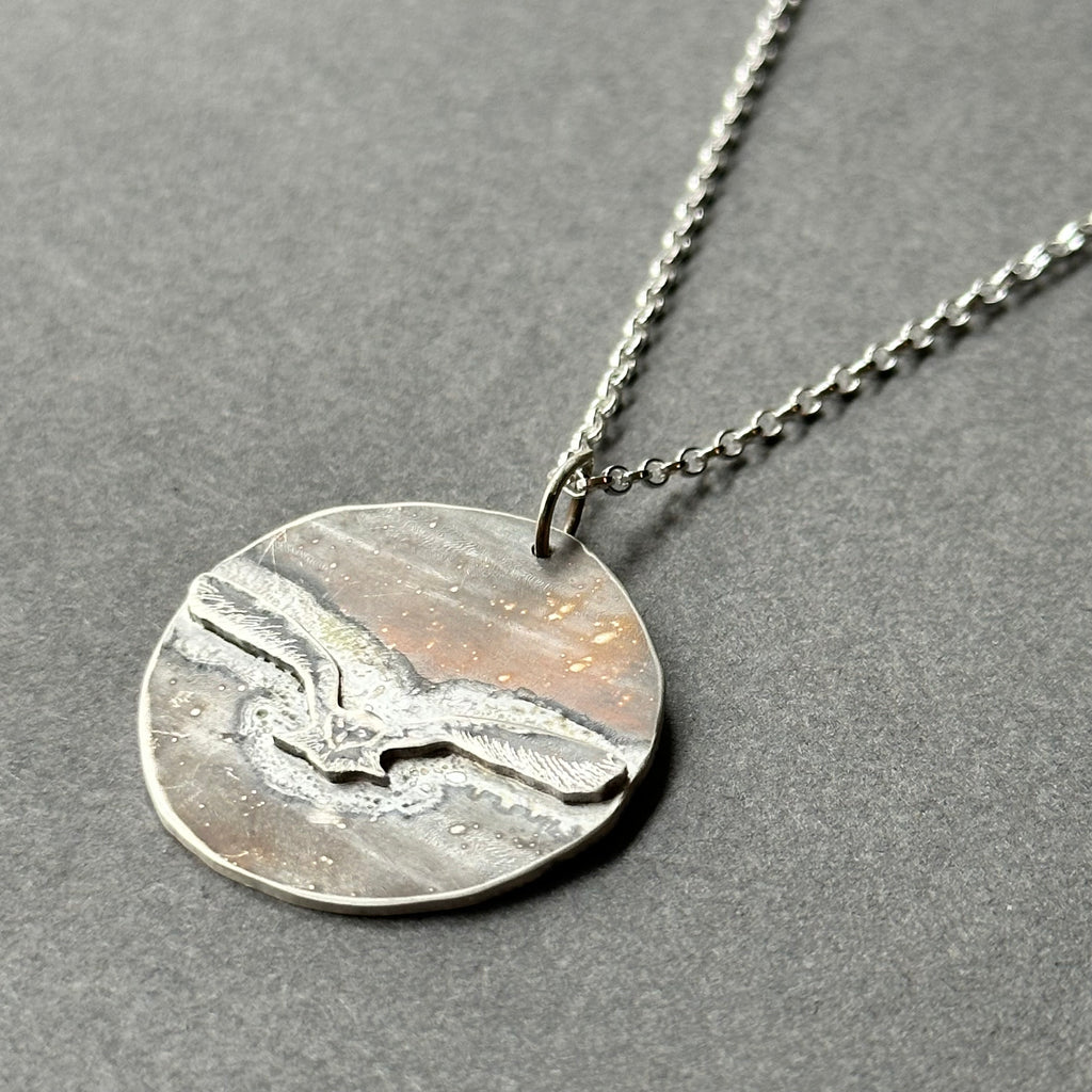 Sterling Silver Pendant - Barn Owl in the Mist
