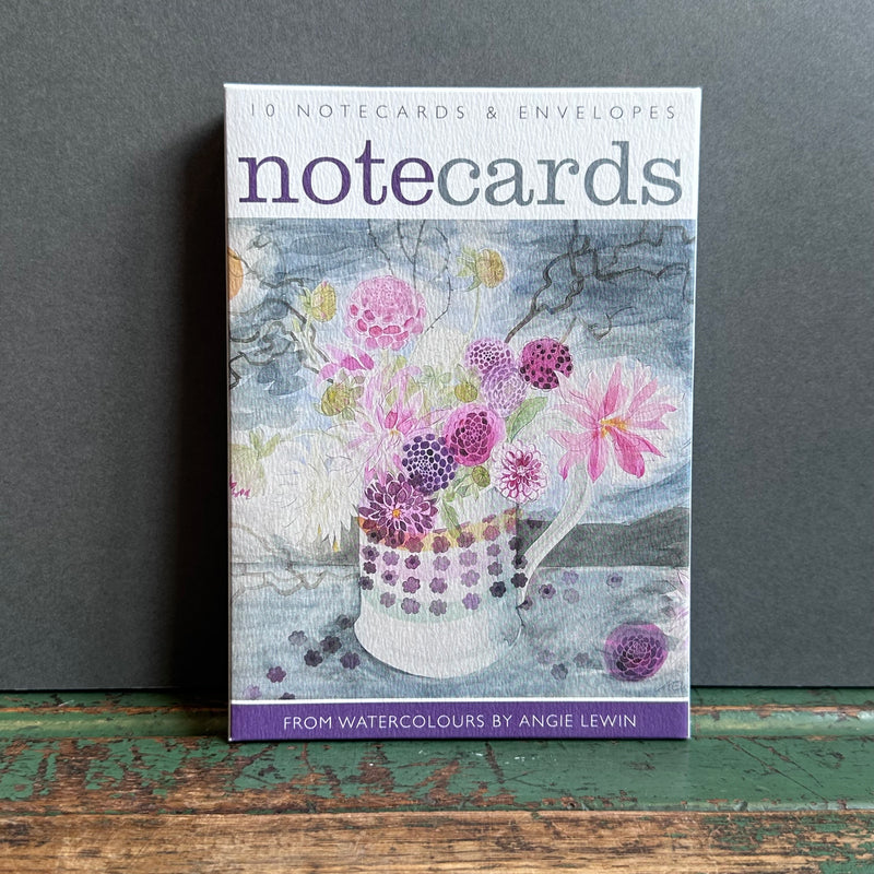 Notecards - Angie Lewin - Dahlias, Dark Sky/Late Summer Flowers & Ferns