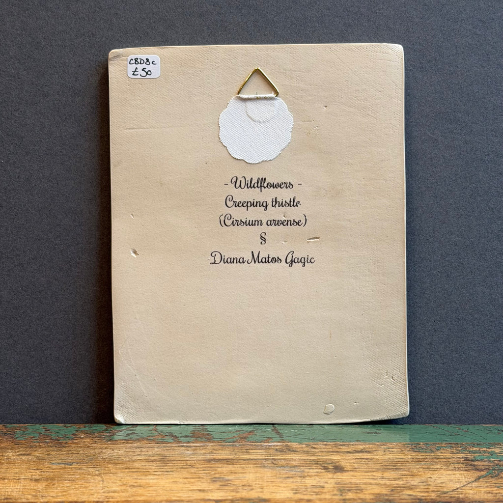 Stoneware Wildflower Plaque  - Thistles