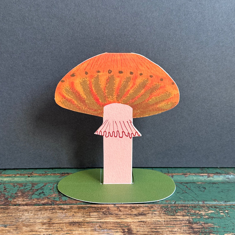 Stand-Up Card - Orange Frilly Mushroom