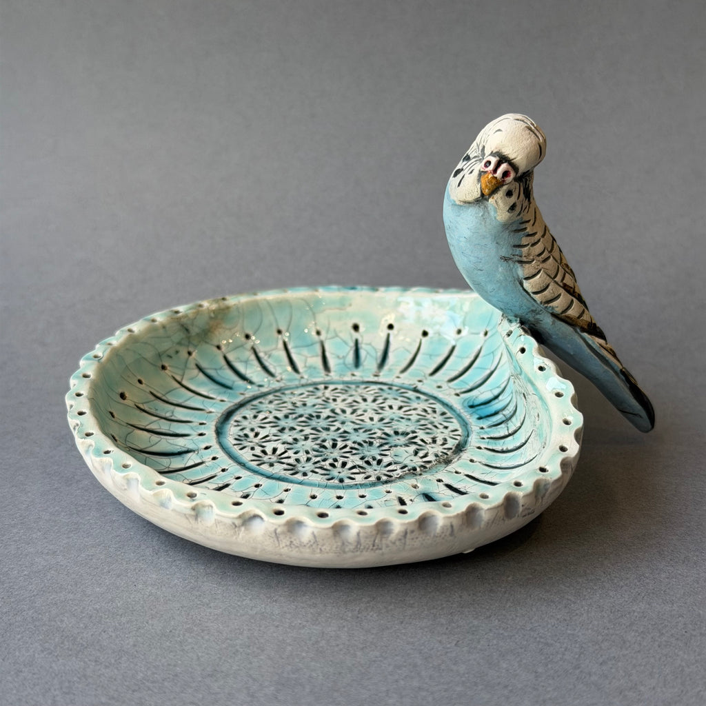 Ceramic Budgie - Single Trinket Dish - Small