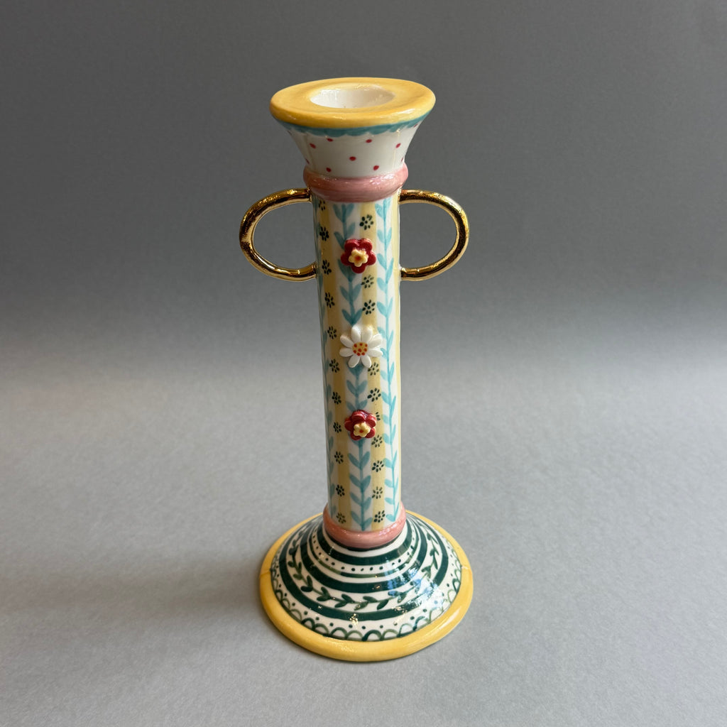 Porcelain Tall Candlestick Holder