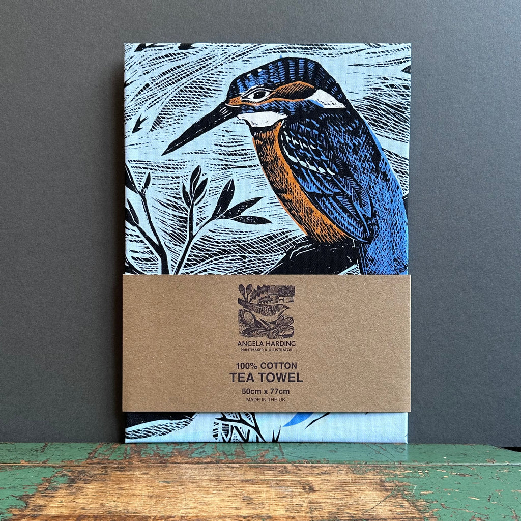 Angela Harding Tea Towel ‘Suffolk Kingfisher’