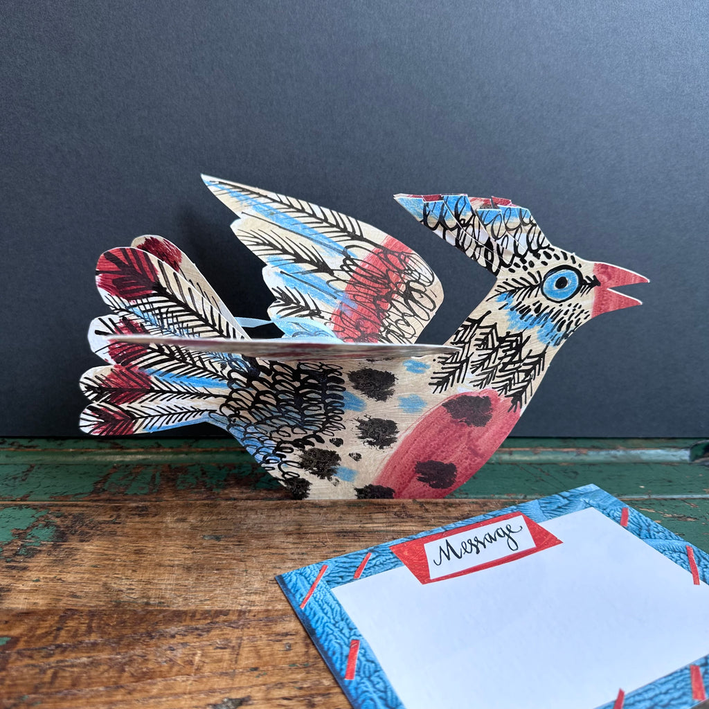 Die-Cut Card - Mark Hearld - Flock II Flying Bird