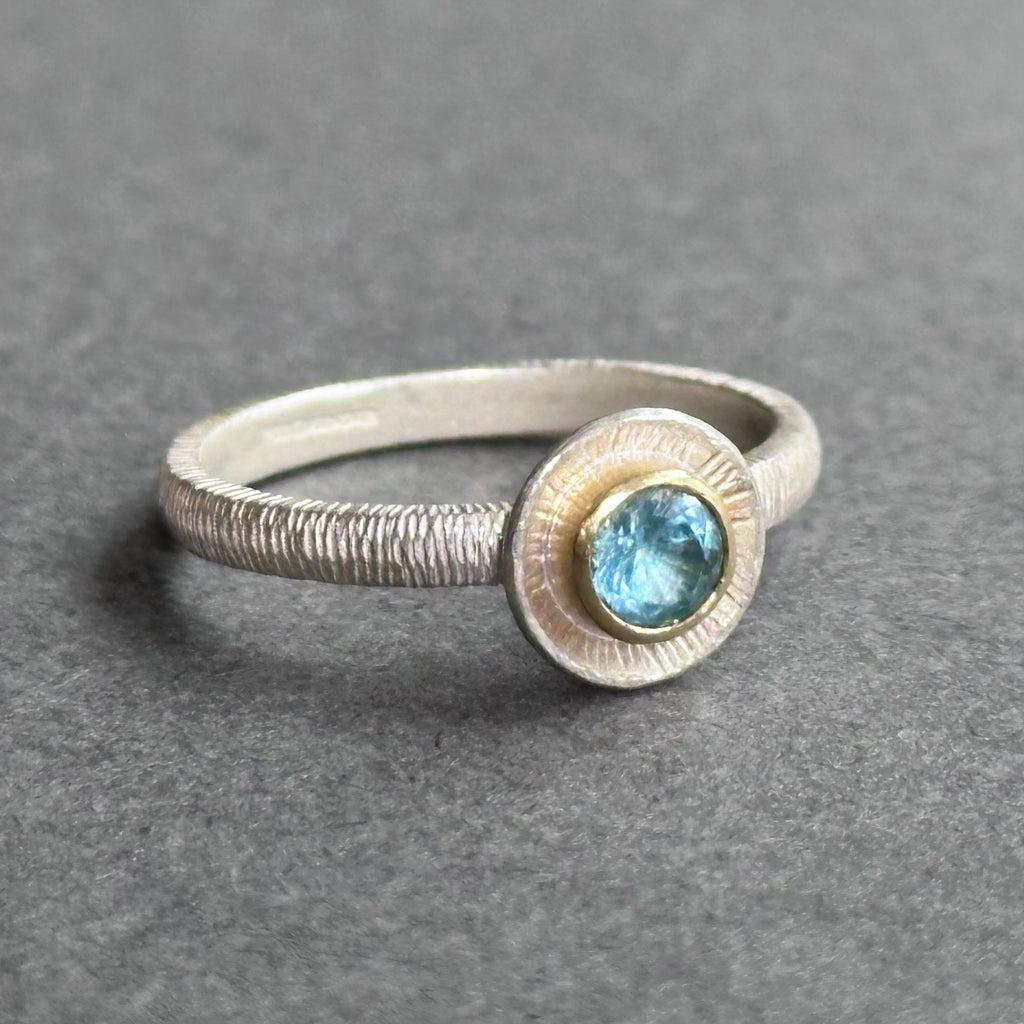 Ring - Silver, Gold & Topaz