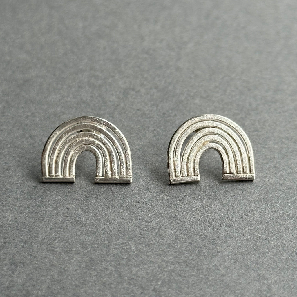 Earrings Silver Wire Arch Studs