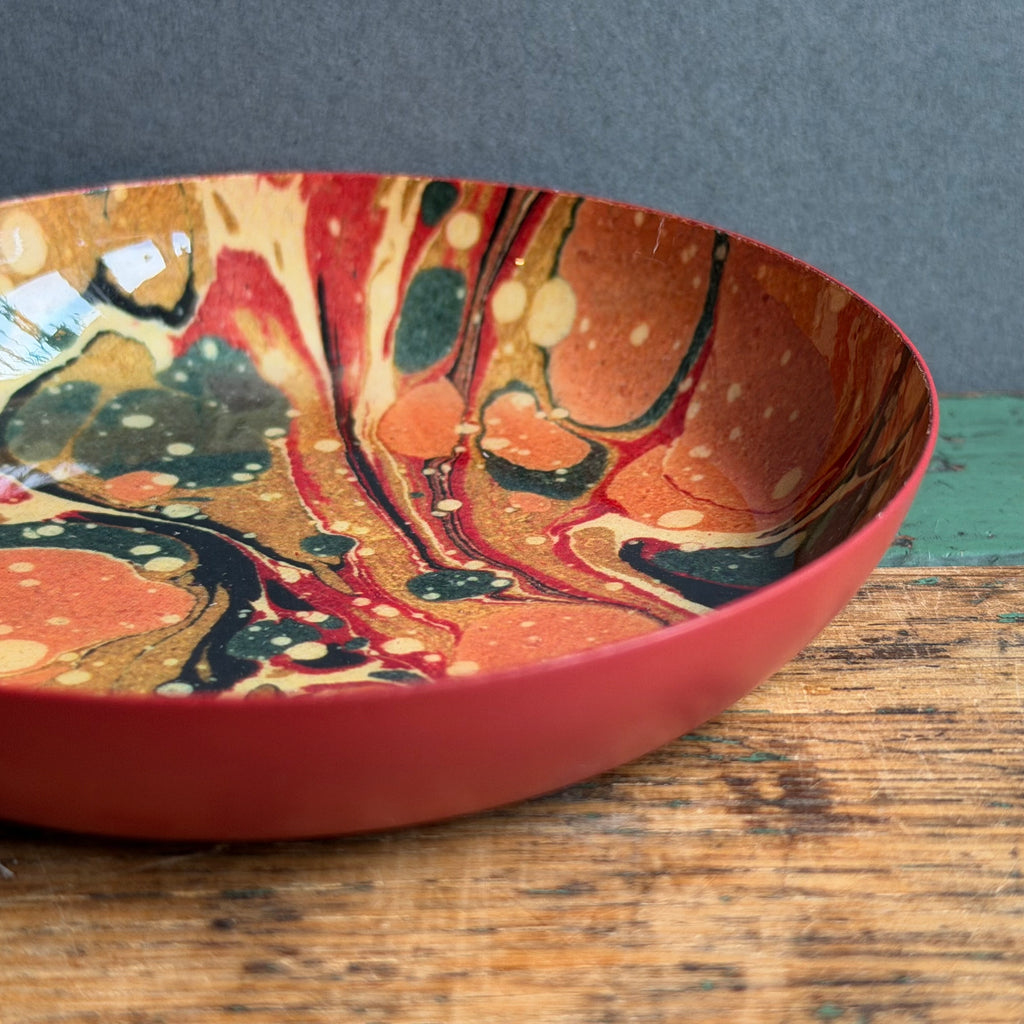Enamel Tray - Small Round - Marbled