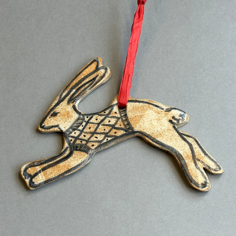 Stoneware Rabbit Hanging #C