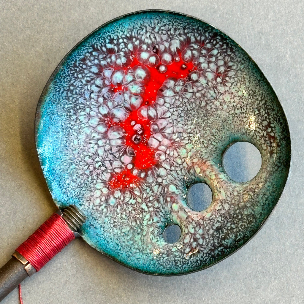 Decorative Enamel Spoon 'Long Rusty Bolt’