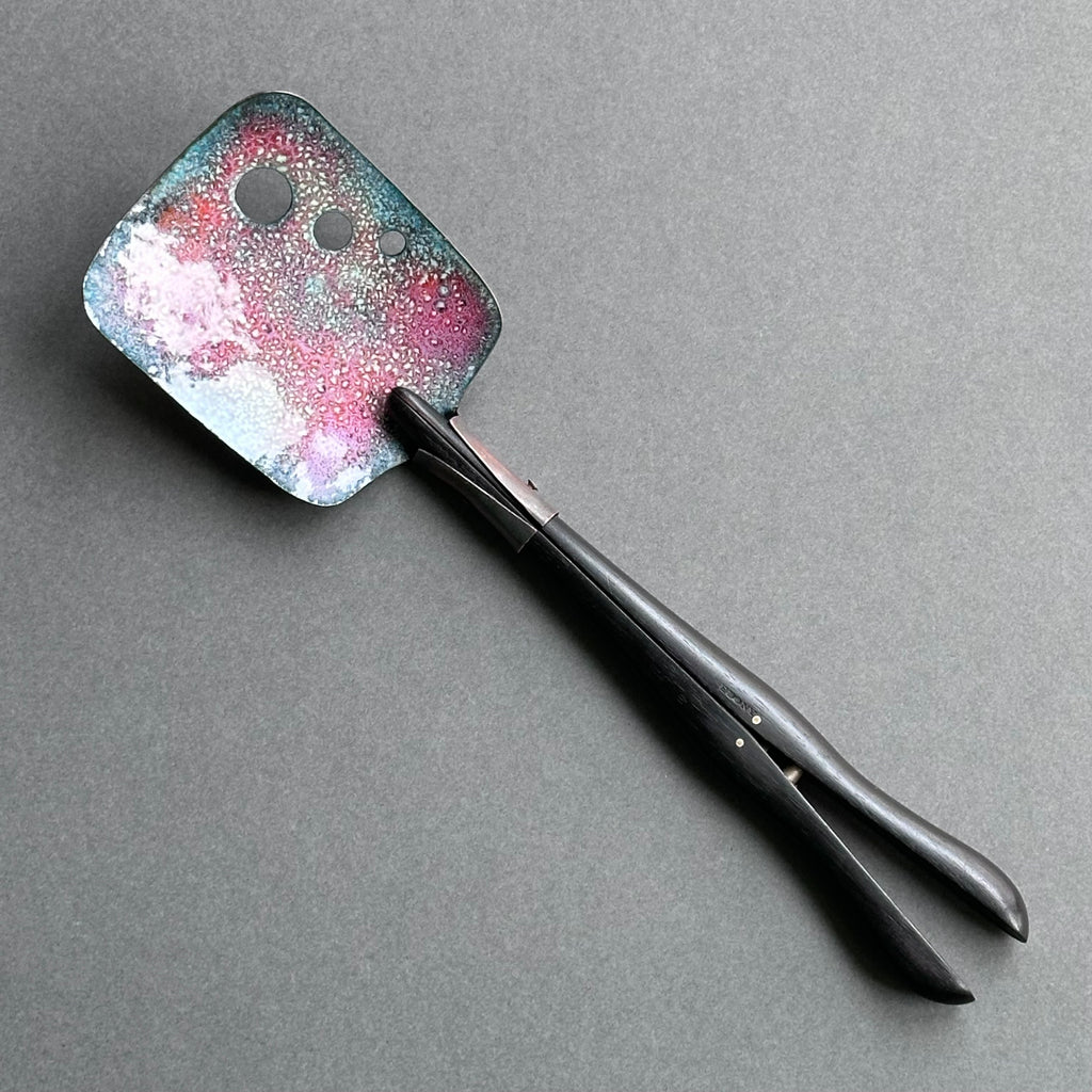 Decorative Enamel Spoon 'Ebony Glove Stretchers’