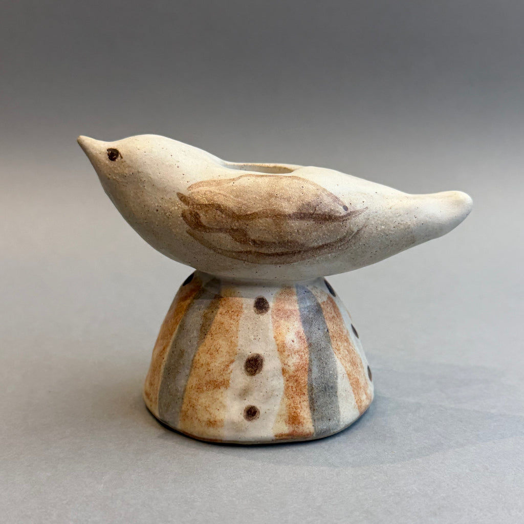 Stoneware Bird - Candle Holder - Small #B
