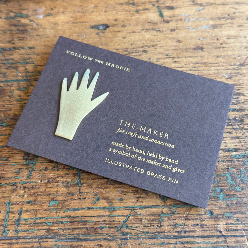 Solid Brass Brooch Pin - The Maker [Hand]