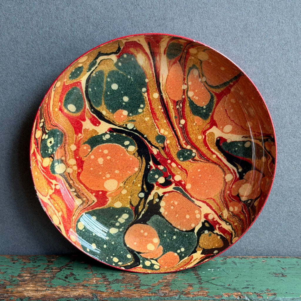 Enamel Tray - Small Round - Marbled