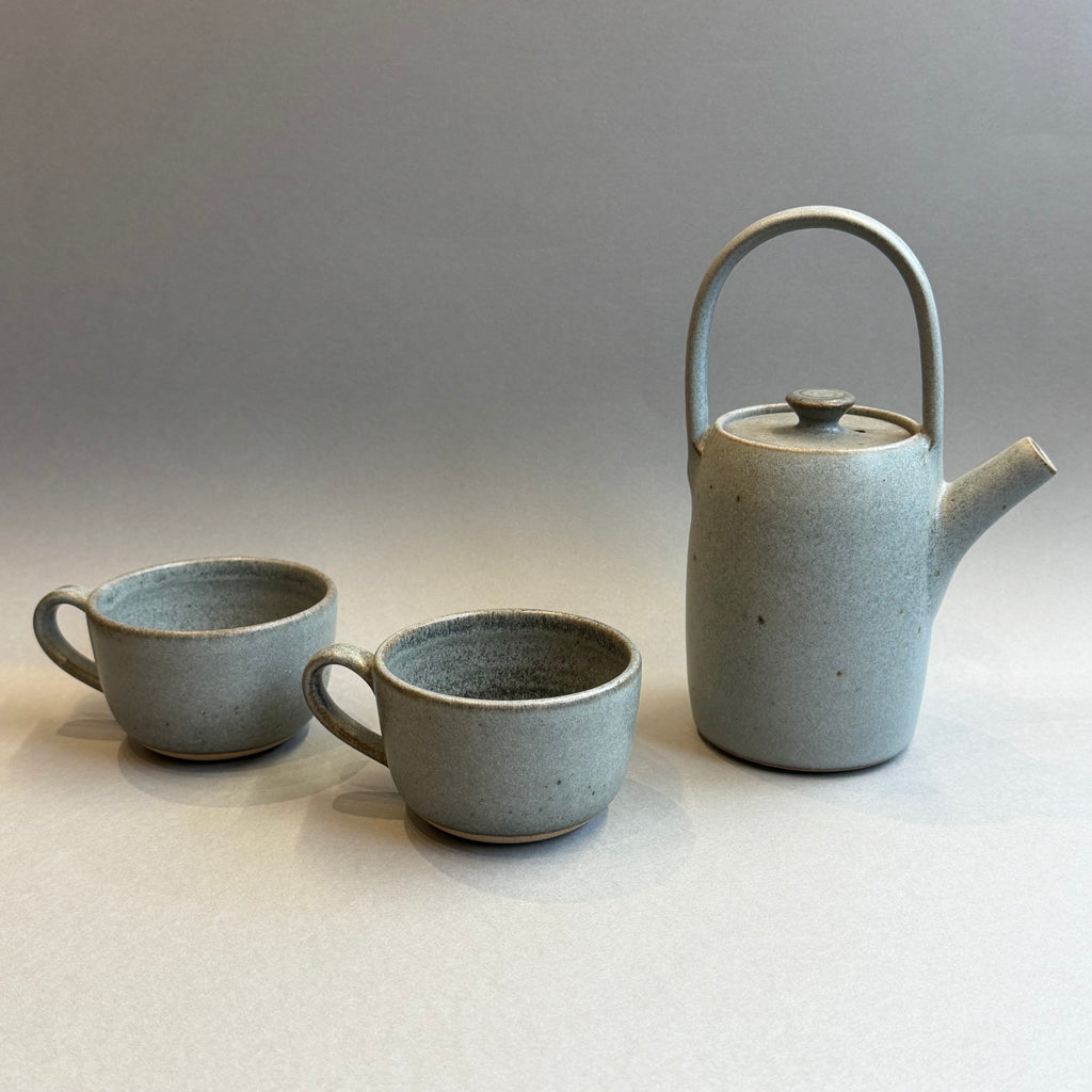 Alison Wren Teapot & 2 Tea Cups - Blue / Grey