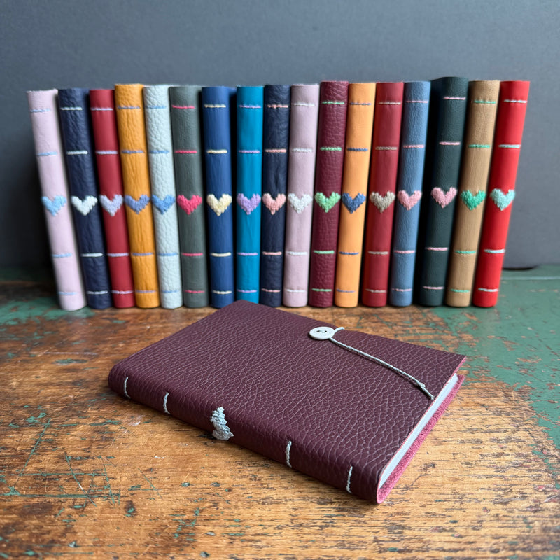 Darned Heart Notebook [Medium] - Burgundy