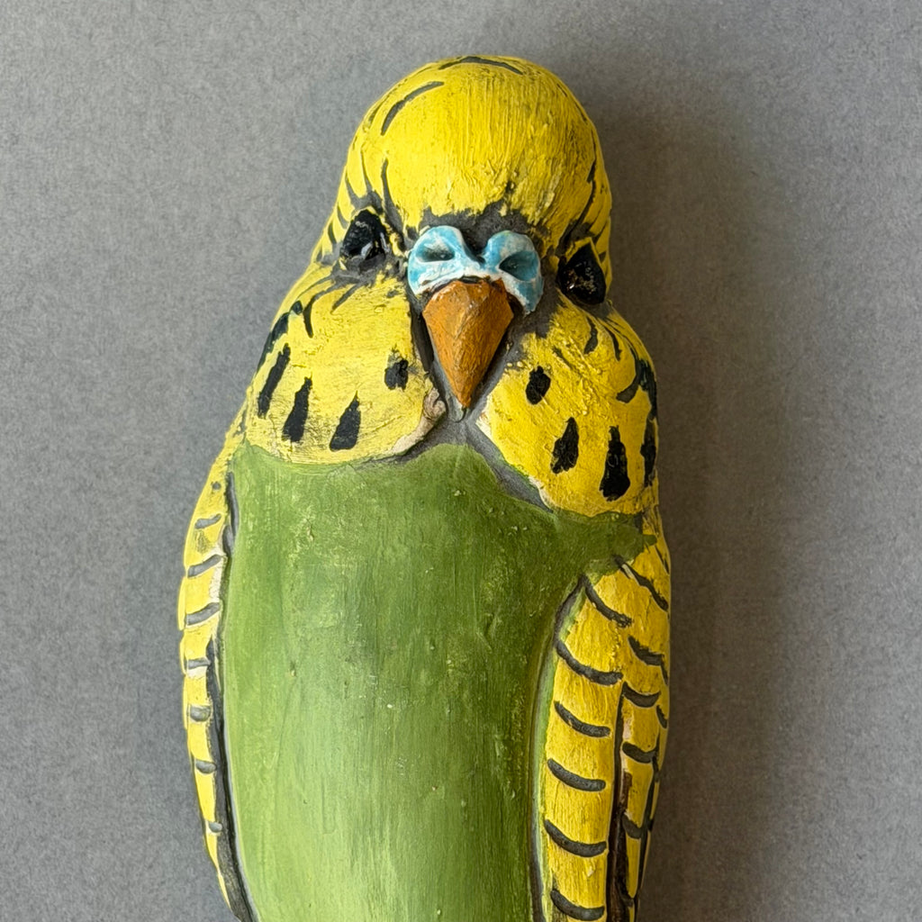Ceramic Budgie - Single Wall Piece - Front Facing