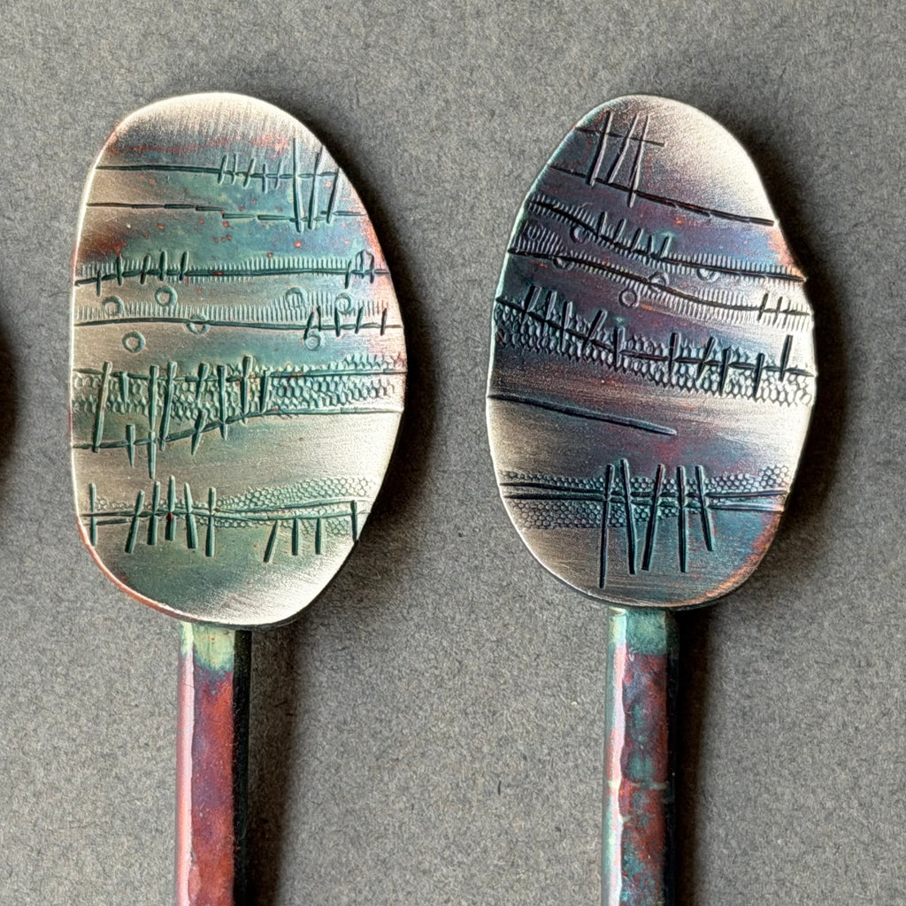 Spoon Set - Chased Silver Plate - In Vintage Box