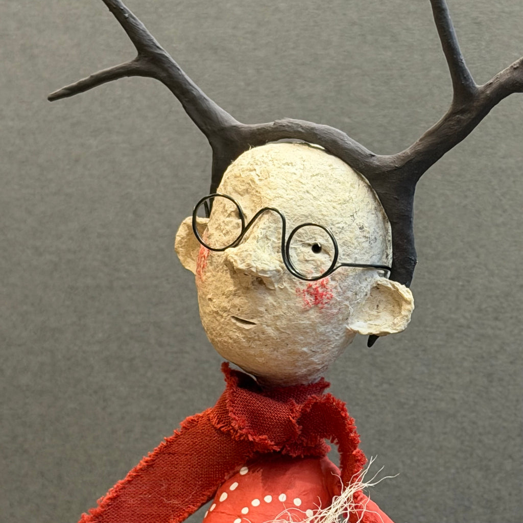 Paper Mache Sculpture ‘Ivor with Antlers’