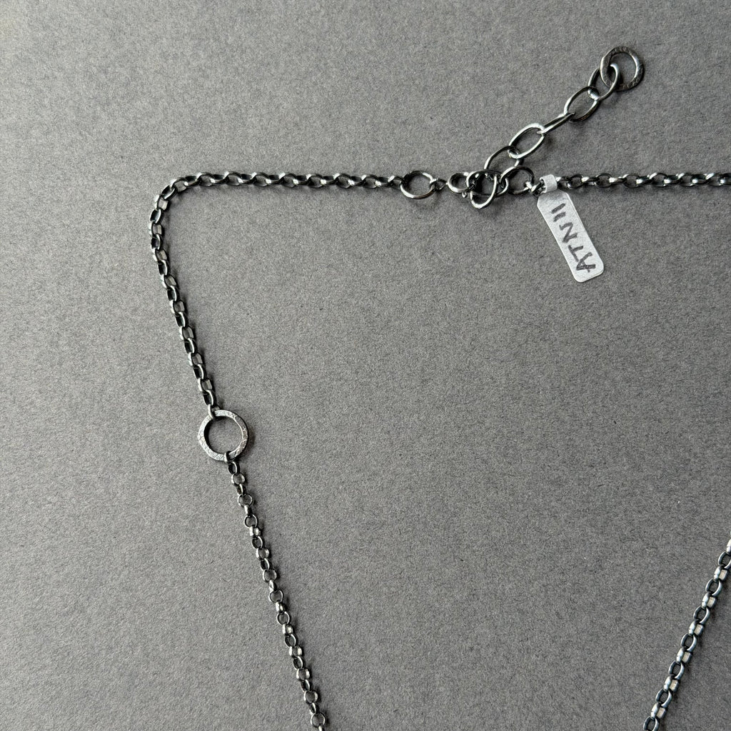 Bug Necklace - Oxidised Silver, Gold & Chrysoprase