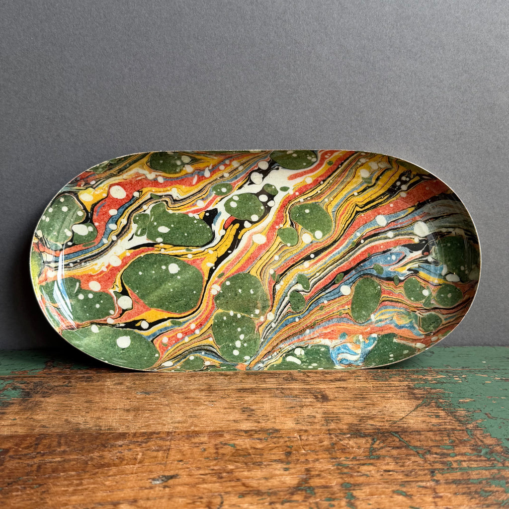 Enamel Tray - Oval - The Art of Marbling