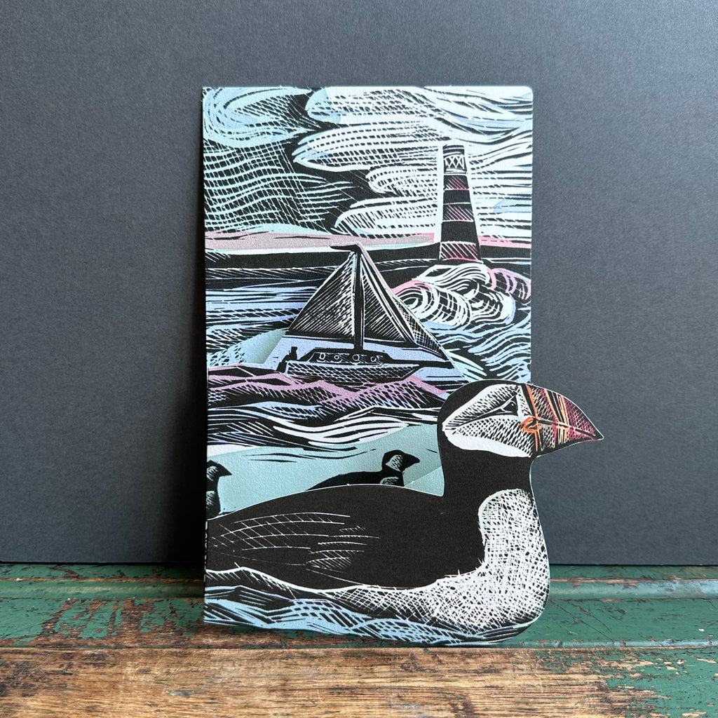 Die-Cut Card - Angela Harding - Puffins at Coquet Island