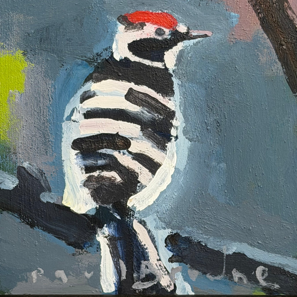 Acrylic on Wood Panel - ‘When you’ve got a job to do’ [Woodpecker]