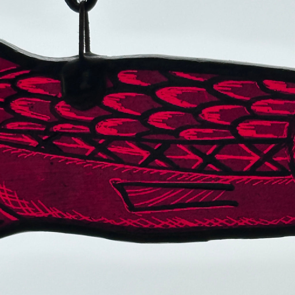 Stained Glass ‘Small Fish’ (Red) #I