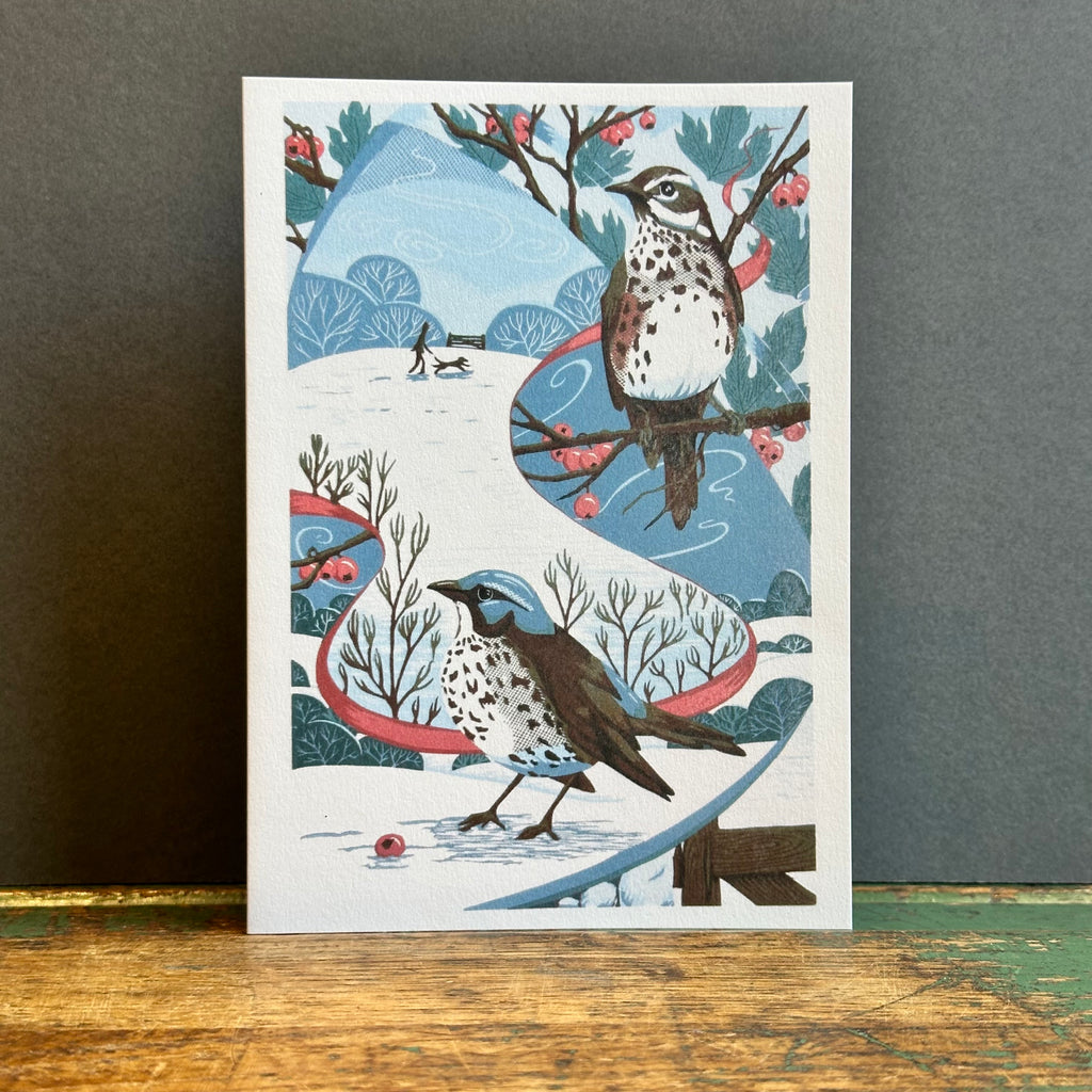 Green Pebble G/Card - Louise Edwards - Redwing & Fieldfare