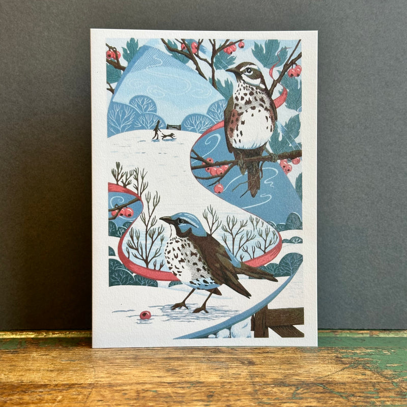 Green Pebble G/Card - Louise Edwards - Redwing & Fieldfare