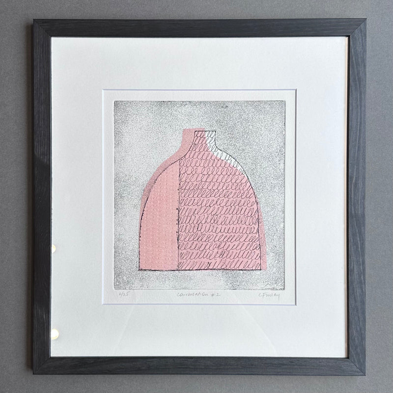 Etching - Conversation #2 - Pink - Framed