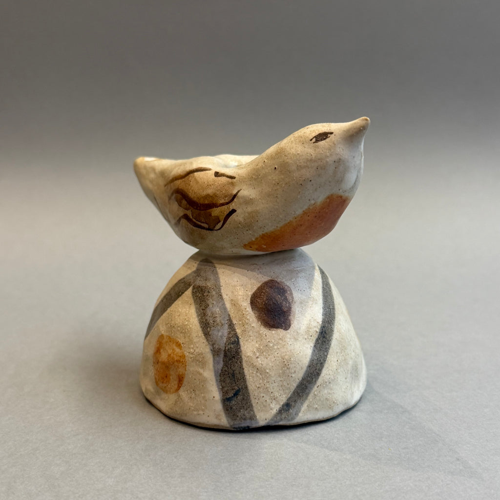 Stoneware Bird - Candle Holder - Small #D