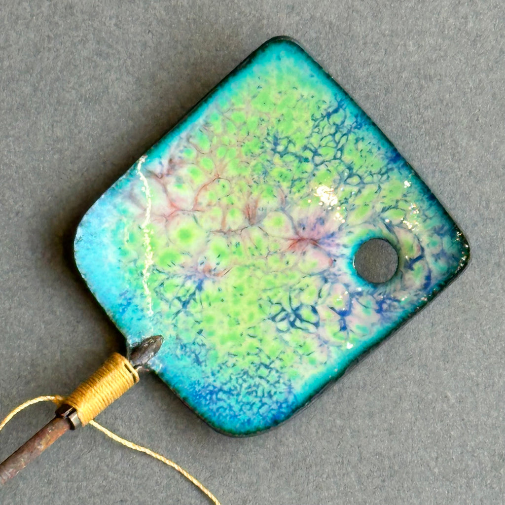 Decorative Enamel Spoon 'Bent Rusty Nail’