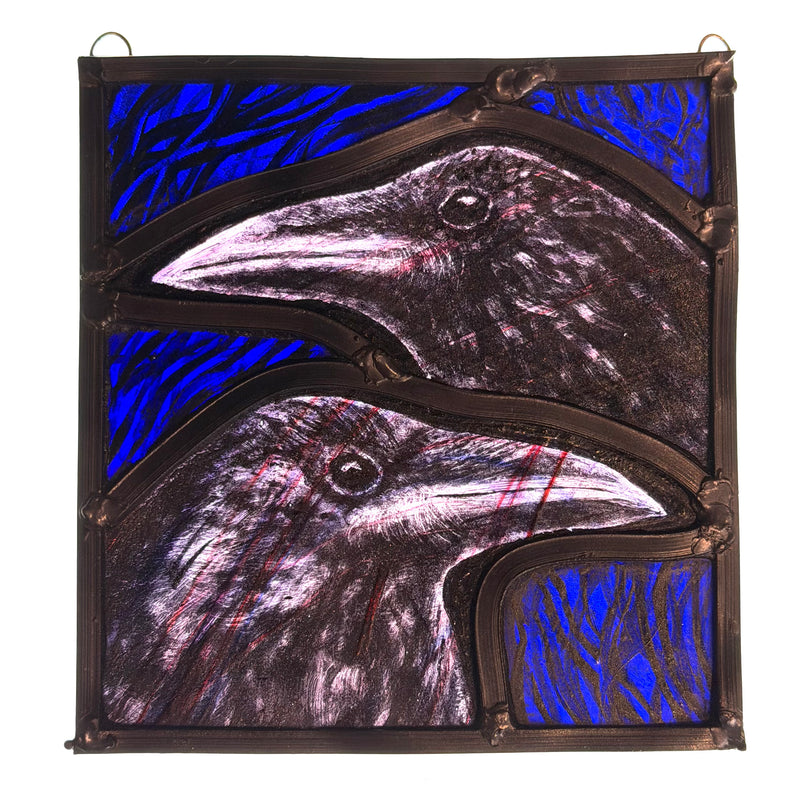 Stained Glass Square - Large - Crows