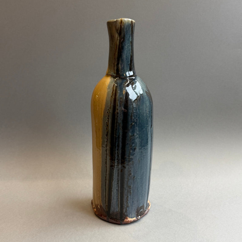 Handmade Slipware - Bottle - Large - Blue/Cream