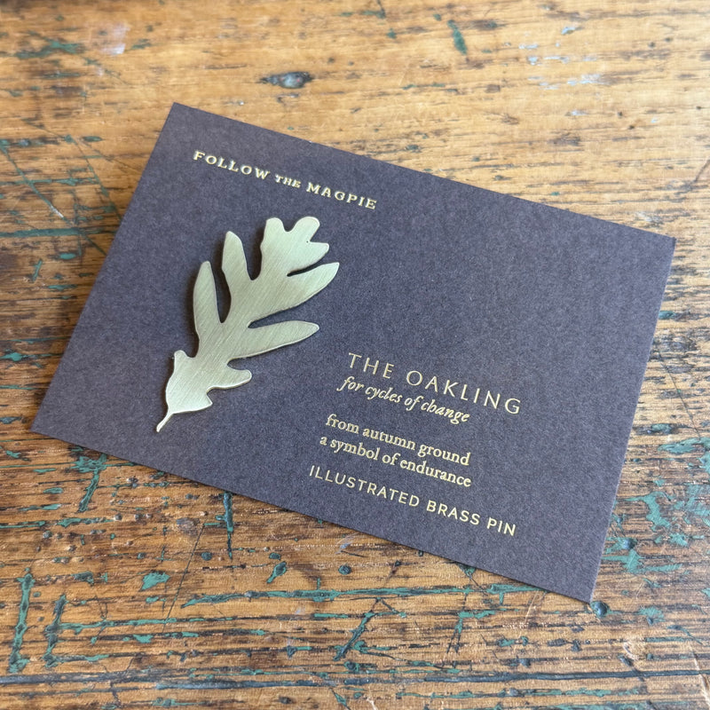 Solid Brass Brooch Pin - The Oakling [Oak Leaf]