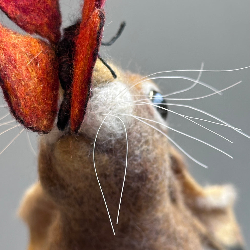 Needle Felted Hare ‘Fengorn with a Butterfly on a Bobbin’